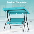 thumbnail image 2 of Costway Patio 3 Seats Canopy Swing Glider Hammock Cushioned Backyard Blue, 2 of 10