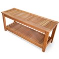 thumbnail image 1 of All Things Cedar 44” Deluxe Wood Sauna Bench, Indoor & Outdoor Use, Natural, 1 of 12
