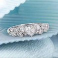 thumbnail image 2 of PVCS Ladies Fashion Wedding Love Heart Diamond Ladies Peach Heart Ring, 2 of 2