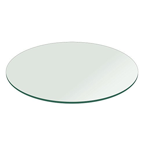 Fab Glass and Mirror Plateau de Table Rond en Verre Trempé Poli Épais de 1/4 Pouces, 30 Pouces