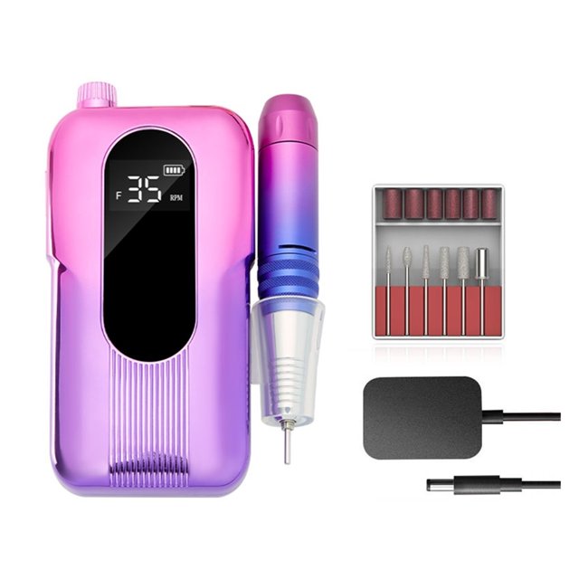 35000RPM Professional Nail Drill Manicure Machine, Electric File Nail Sander With LED Display For Gel Removing Nail Polish Pen ,Easy to Use