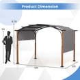 thumbnail image 3 of Costway Pergola Extérieure Rétractable 10 x 12 Pi avec Auvent Rétractable Poteaux Aspect Bois Gris, 3 of 10