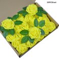thumbnail image 3 of 25 Pieces Artificial Flowers Set Fake Roses Flowers Bouquets Decorative for Wedding Baby Shower Florals Centerpieces Yellow, 3 of 7
