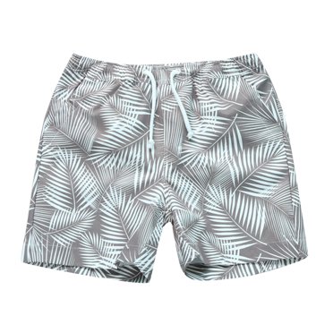 B91xZ Boys Swimming Shorts Boys Swimwear Quick Dry Bathing Suit Toddler Swim Trunks,Gray 6-7 Years