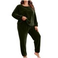 thumbnail image 2 of Ounisa Women Plus Size Pajama Set, Long Sleeve Button-Down Soft Comfy Two-Piece Sleepwear Lounge Set, 2 of 5