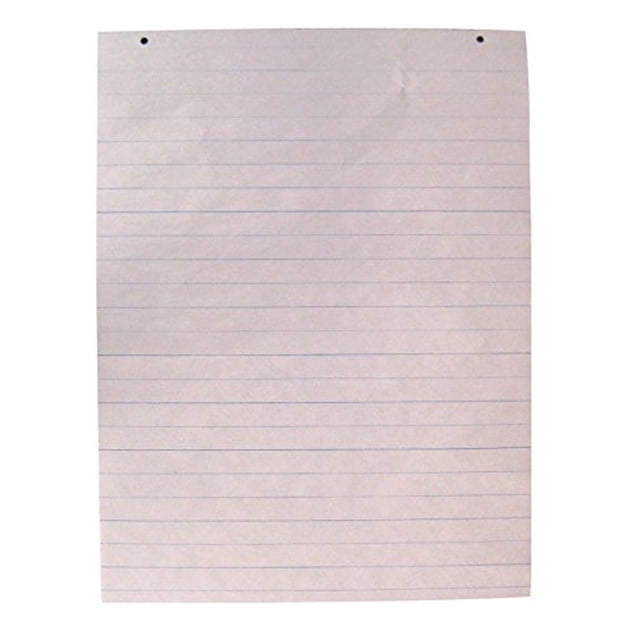 School Smart Primary Chart Newsprint Paper, 18" x 24", Short Way, 1" Ruling, White, 100 Sheets