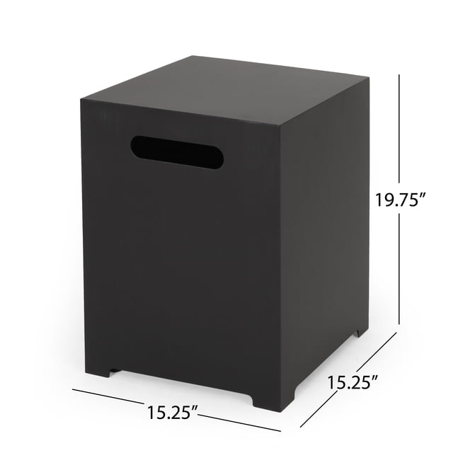 Housse de Réservoir de Propane en Métal Carré pour Chauffage de Patio et Table d'Appoint par Real Flame, Système de Chauffage Extérieur