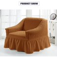thumbnail image 4 of 2024 1 Piece Sofa Slipcover with Pleated Ruffled Skirt Washable High Stretch Durable Furniture Protector 3 Seater Pine Green, 4 of 9