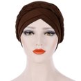 thumbnail image 3 of Bangcool Turban Headwrap Twisted Braid Elastic Beanie Headwrap Hair Loss Cover Sleep Cap, 3 of 8