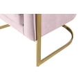 thumbnail image 5 of Meridian Furniture Carter Collection Fauteuil d'Appoint Moderne / Contemporain Rembourré en Velours à Dossier Tonneau avec Base en Acier Inoxydable Doré, Rose, 29 Pouces L x 27.5 Pouces P x 31 Pouces H, 5 of 5