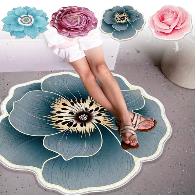 Xihbxyly Rug Area Rug Living Room Bedroom Rug Plain Flower Shape Easy Care Living Room Carpet Large Area Washable Bedroom Carpet Washable Home Absorbent Carpet