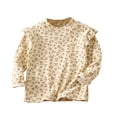 thumbnail image 1 of vdgthytj Toddler Baby Girls Long Sleeve Tops Shirts Cute Printed Ruffle Crewneck Basic Blouse Kids Fall Undershirts, 1 of 3