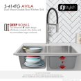 thumbnail image 4 of Stylish Dual Mount 29" Stainless Steel Double Bowl Kitchen Sink with Grids and Strainers S-414TG, 4 of 14