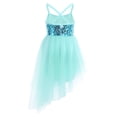 thumbnail image 1 of Jizyo Robe de Danse Lyrique à Sequins pour Filles Robe Tutu de Ballet Dos Croisé Justaucorps de Gym une Pièce Tenues de Danse Vert Menthe G, 1 of 7