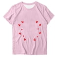 thumbnail image 2 of Aufmer 5 Pcs Women's Printed Short Sleeve Tee, Casual Round Neck T-Shirt with Fashion Pattern, Soft Polyester Top for Spring Summer, Versatile Daily Wear for Various Occasions(Pink), 2 of 4