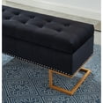 thumbnail image 1 of Imperial Tufted Double Ottoman With Studs And Gold Base (Black), 1 of 3