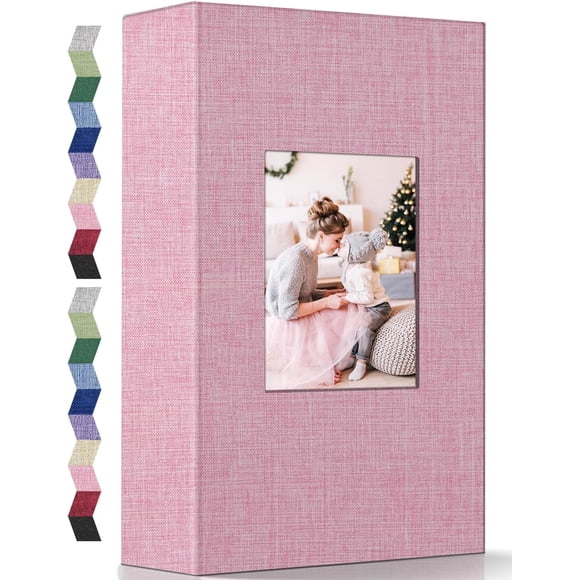 Albums Album 4x6-300 Photos Linen Cover Photo Books with 300 Horizontal Pockets,Slip-in Picture for Family Wedding Anniversary Baby Vacation Pictures Pink