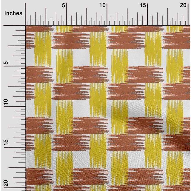 oneOone Polyester Lycra Fabric Brush Stroke Ikat Print Fabric By The Yard 56 Inch Wide