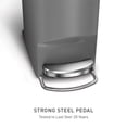 thumbnail image 3 of Simplehuman 40 Liter / 11 Gallon Trash Can, Slim Kitchen Step Trash Can with Liner Rim, Grey Plastic, 3 of 6