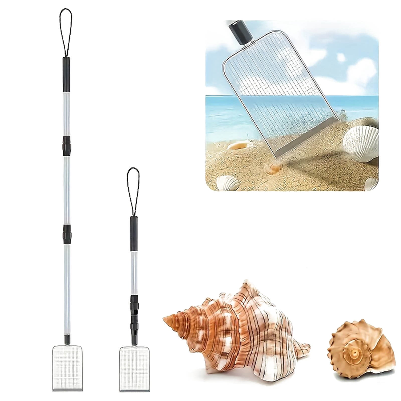 BKER Cat Litter With Extendable Handle Stainless Steel For Clumping Walnut Sand Small Durable Waste Shovel