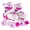 Rose Red, variant on Costway Kids Roller Skates 4 Sizes Adjustable Quad Skates with Light-up Wheels for Ages 5-8 Pink