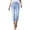 Light Blue, variant on High Waisted Denim Pants for Women, Solid Color Elastic Straight Leg Capri with Pockets, Summer Casual Trousers