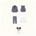 thumbnail image 4 of Veste de Complet pour Garçons, Veste de Complet pour Enfants Coupe Ajustée Décontractée à Manches Longues avec Pantalon et Collier, Haut Court Uni à Manches Longues, 4 of 9