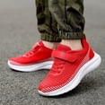 thumbnail image 2 of PMVFHDE Liquidation Espadrilles Plateforme Enfants en Maille Légères Respirantes Chaussures de Sport pour Hommes et Femmes à Agencement de Couleurs Chaussures de Course Confortables Rouge,12-12,5 Ans, 2 of 9