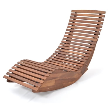 Costway Chaise Longue d'Extérieur en Bois d'Acacia pour Jardin, Pelouse, Terrasse
