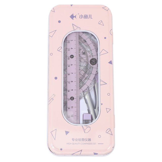 Lindbes Kit de Règle Multifonctionnelle en Plastique Triangle avec Protracteur 12” Couleurs Assorties