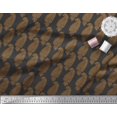 thumbnail image 2 of Soimoi Black polyester Crepe Fabric Brown Paisley Fabric Prints By Yard 52 Inch Wide, 2 of 3