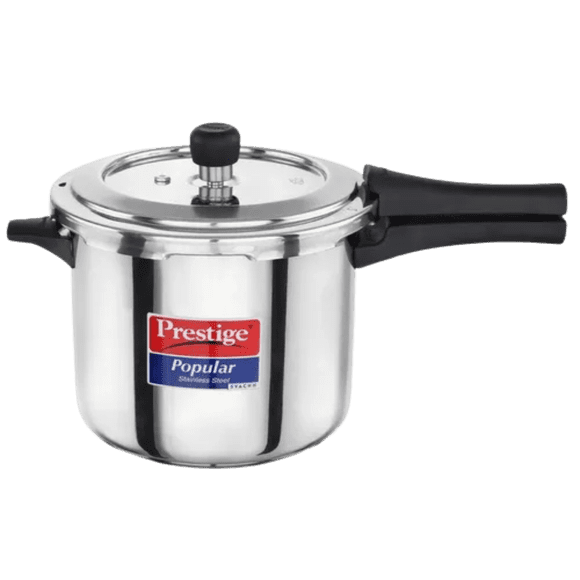 Prestige Popular Svachh Spillage Control Stainless Steel Pressure Cooker, 5L, Silver