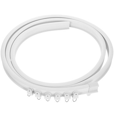 WASHWEPE 1 Ensemble Rail de Rideau Pliable Blanc PVC pour Séparateur de Pièce