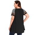 thumbnail image 4 of LARACE Plus Size Tunic Tops for Women Pleated Flowy Short Sleeve Shirts Black 5X, 4 of 5