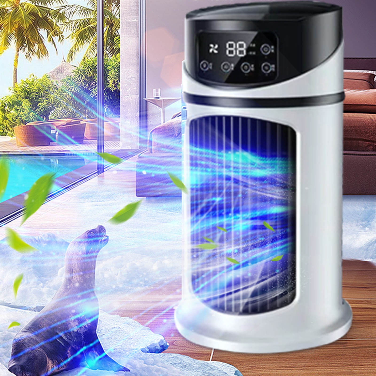 EGNMCR Portable Air Conditioner Cold Fan For Home Use Dormitories Offices Desktops Humidification And USB Multifunctional Silent And Timed Conditioning Fan With Air cooler