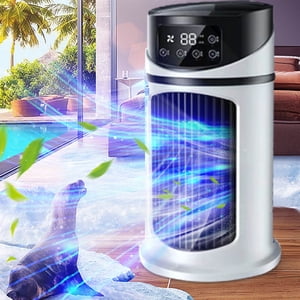 EGNMCR portatif Air Conditionneur Ventilateur froid pour usage domestique Dortoiries Bureaux Bureau Humidification Et USB Ventilateur multifonctionnel silencieux et chronométré avec Air refroidisseur