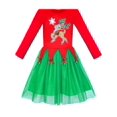 thumbnail image 1 of Robe Fille Noël Renne Grelot Manches Longues 6 Ans, 1 of 7