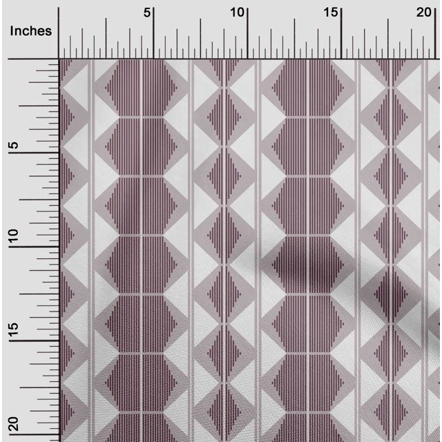 oneOone Viscose Chiffon Fabric Triangle & Hexagon Geometric Printed Fabric 1 Yard 42 Inch Wide