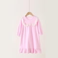 thumbnail image 1 of TIMIFIS Robe de Nuit à Manches Longues Violette pour Tout-Petites Filles, Col Rond, Fluide, Confortable, Couleur Unie, Tenue de Nuit Décontractée, Douce et Légère, Robe de Pyjama de Sommeil, Tenue de Nuit Stylée pour Enfants, pour 3-15 Ans, 1 of 3