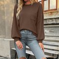 thumbnail image 4 of Timegard T-Shirts pour Femmes à Manches Longues à Col Rond Hauts Basiques Décontractés Confortables Blouses de Couleur Unie, 4 of 6