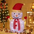 thumbnail image 3 of CUITING Lighted Snowman Outdoor Christmas Decorations Light Up Collapsible Snowman Battery Operated Light-Up Christmas Decorations for Porches Lawns Yards 27 Inch, 3 of 7