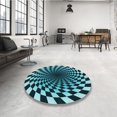 thumbnail image 4 of Ahgly Company Tapis d'Intérieur Lavable en Machine Carré Transitionnel Vert Sarcelle Profond, 5 Pieds Carré, 4 of 7