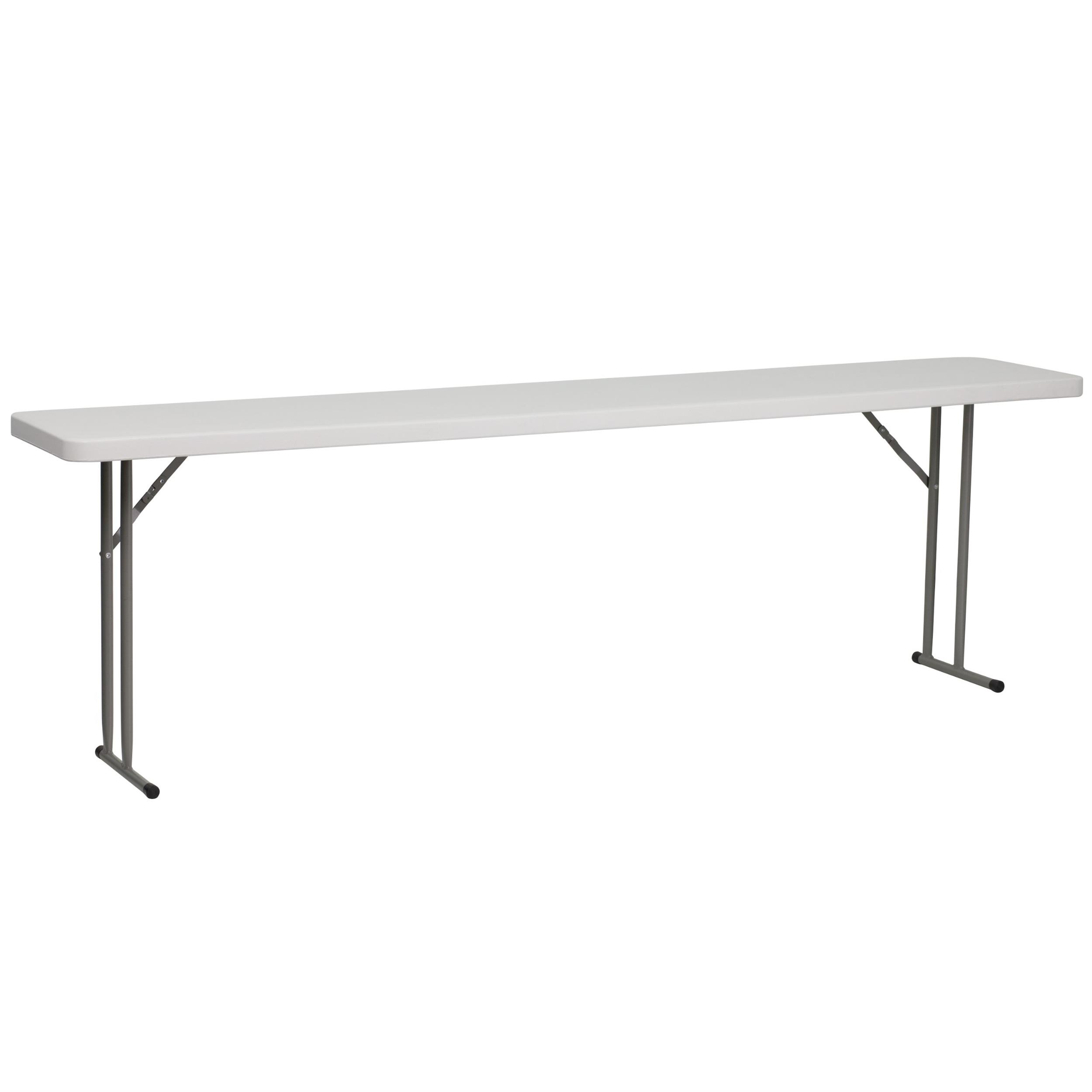 Kingfisher Lane Table d'Entraînement Pliant en Plastique Granite, Blanc