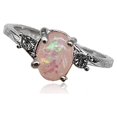 thumbnail image 1 of thinsony Female Silver Ring Portable Zircon Rhinestone Rings Girlfriends Bridal Ornaments Jewellery Accessory Wedding Engagement Pink Size 8, 1 of 8