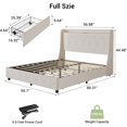 thumbnail image 3 of Ourlova Full Upholstered Bed Frame with Headboard and 4 Storage Drawers, Charging Station, Noise-Free, No Box Spring Needed, Easy Assembly Full Size, 3 of 7