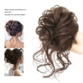 thumbnail image 4 of Updo Bun Hairpiece, Soft Light Brown Fashionable Messy Bun Hairpiece Synthetic Exquisite  For Wedding, 4 of 7