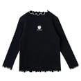 thumbnail image 1 of MIASHUI Hauts pour Enfants Filles Manches Longues T-Shirts à Volants Imprimé Blouse Décontractée, Noir, 3-4 Ans, 1 of 4