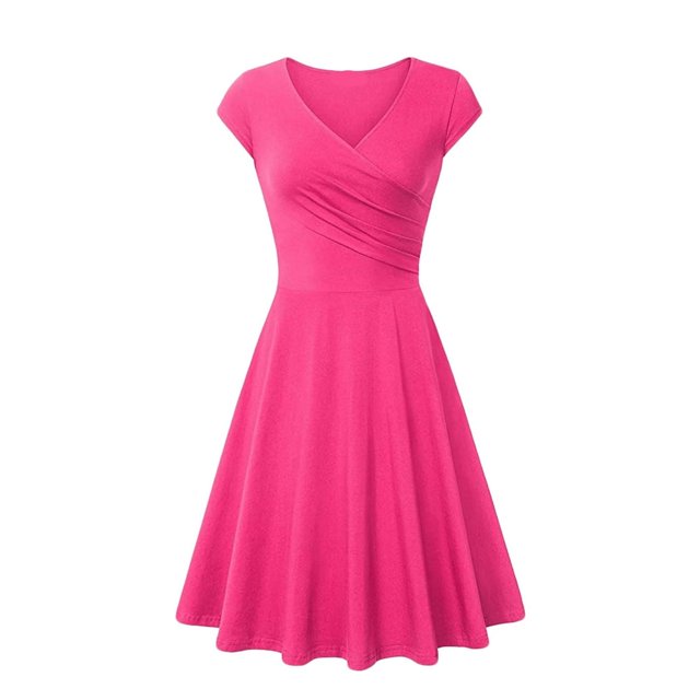 Robe Swing Robes Rétro pour Femmes Robes de Bal Vintage Robe à Manches Courtes pour Femmes des Années 50 Ménagère Décontractée Robe de Soirée Robe à Col Robe Noire Robes d'Été pour Femmes 2023