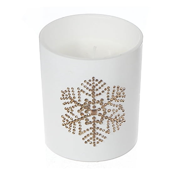 Bougie Parfumée En Pot Blanc Mat 7 Oz (Flocon De Neige) (Forêt Sacrée) - Lot De 2
