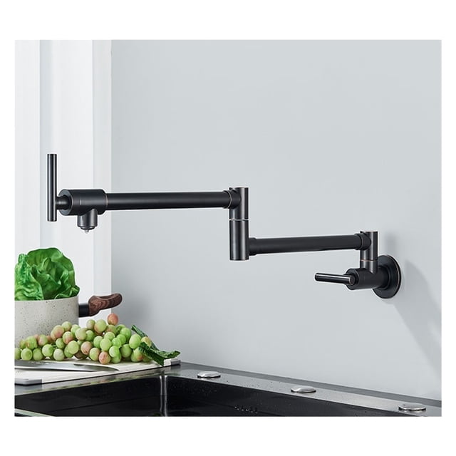 Brass Kitchen Faucet Brushed Gold Sing Cold Kitchen Sink Water Tap Single Handle Mixer Tap 360 Rotation Wall Mounted ,Easy to Install